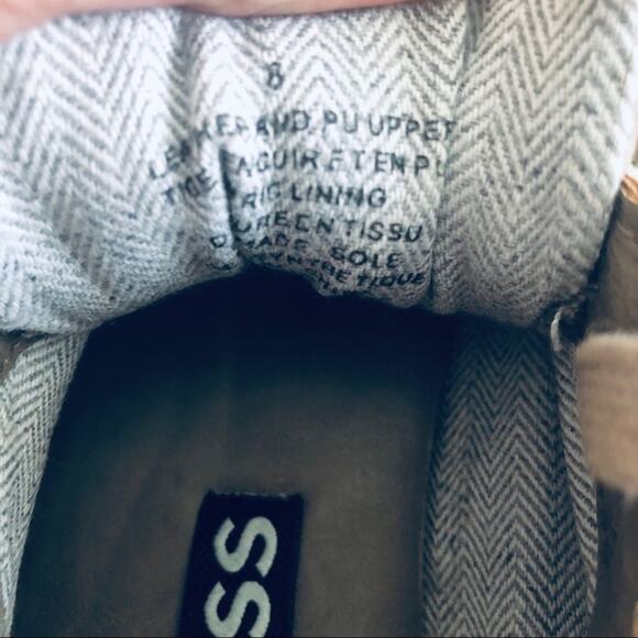 Express Women's SZ 8 Suede Leather Taupe Lace Up Sneaker - Picture 8 of 11